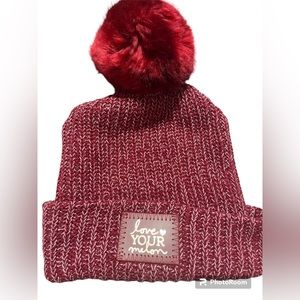 Love Your Melon Beanie with Pom in Red